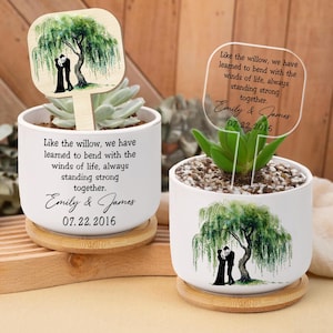 9th Anniversary Willow Plant Pot, 9th Anniversary Gifts, Anniversary Pot, Willow Tree 9 Year Anniversary Personalized Pot, Anniversary Gifts