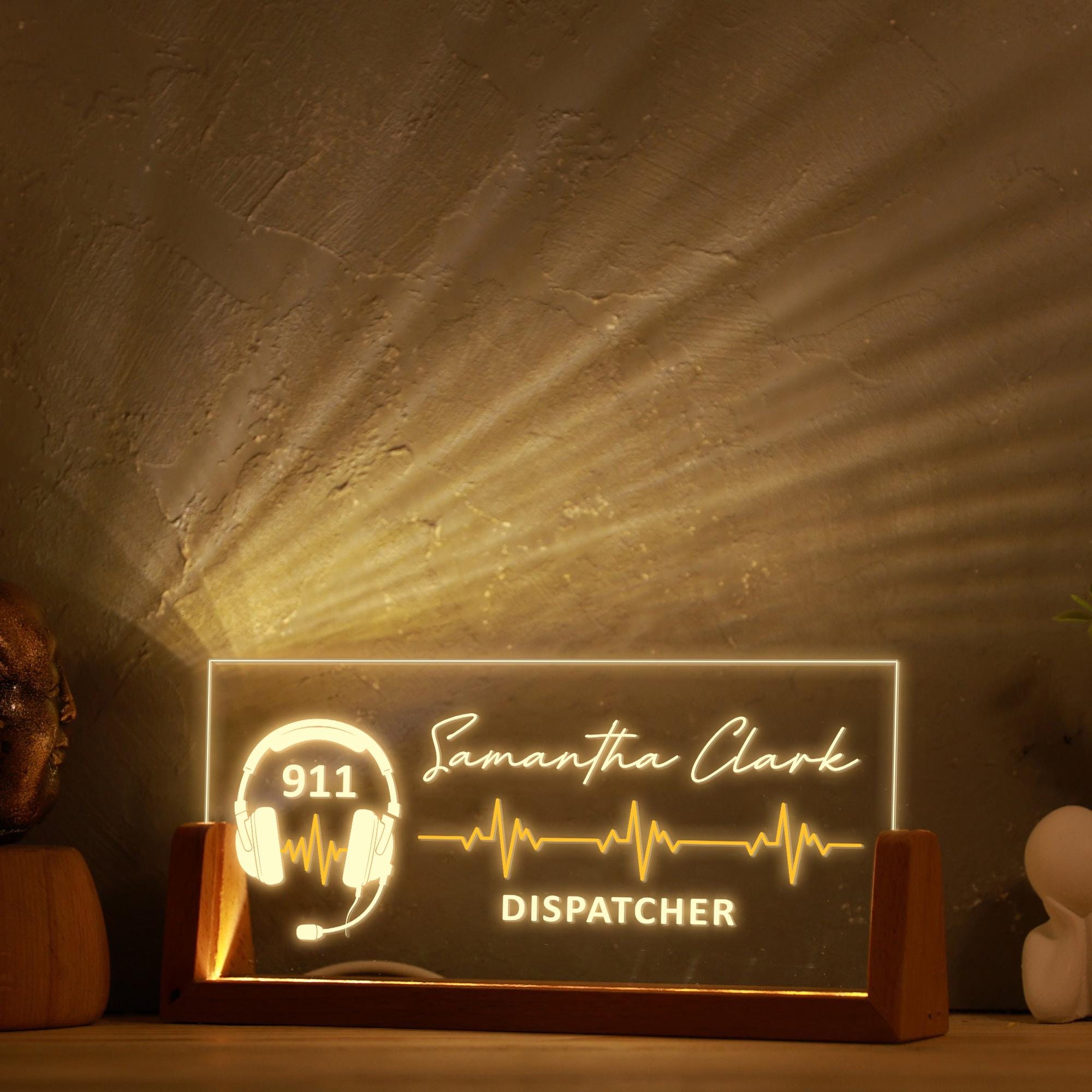 Personalized 911 Dispatcher LED Light Sign, Operator Gift, Gift for ...
