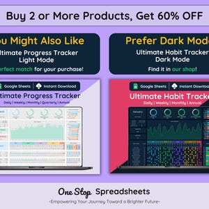 Ultimativer Habit Tracker, Licht-Modus, Google Sheets Vorlage (digitaler Download), monatliche & Jahresübersicht Bild 9