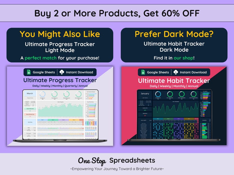 Ultimativer Habit Tracker, Licht-Modus, Google Sheets Vorlage (digitaler Download), monatliche & Jahresübersicht Bild 9