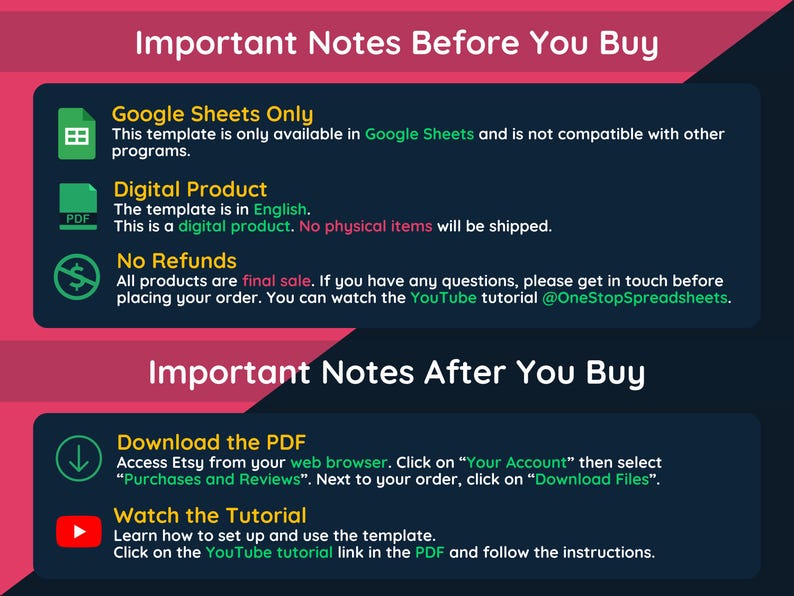 Important notes