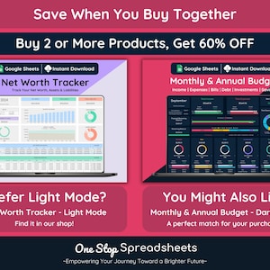 Net Worth Tracker Spreadsheet, Dark Mode, Google Sheets Template (Digital Download), Assets & Liabilities Tracker image 8