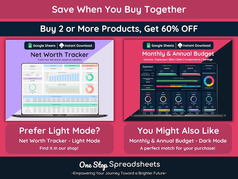 Net Worth Tracker Spreadsheet, Dark Mode, Google Sheets Template (Digital Download), Assets & Liabilities Tracker image 8