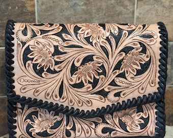 Tooled Leather Purse, Tooled Leather Crossbody, Western Purse, Gift for Her, Christmas Gift, Leather Crossbody, Leather Purse, Western Wear