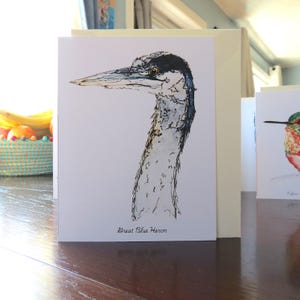 Cartão em branco dentro do Great Blue Heron