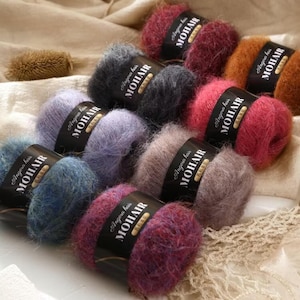 Soft Gradient Mohair Yarn, Multicolor Fluffy Alpaca Style Wool for Knitting Scarves, Shawls, Hats and Sweaters