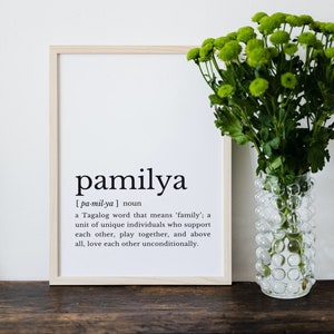 PAMILYA | Filipino Art | Tagalog Expression | Filipino Phrases | Philippines Art | Family Filipino Translation | Digital Download
