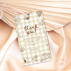 Slice Slice Baby Favor Tag Template | DIY Editable Pizza Birthday Gift Tag | Italian Pizza Theme