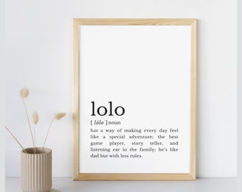 Lolo Definition Print | Filipino Grandfather Art (Digital Download)