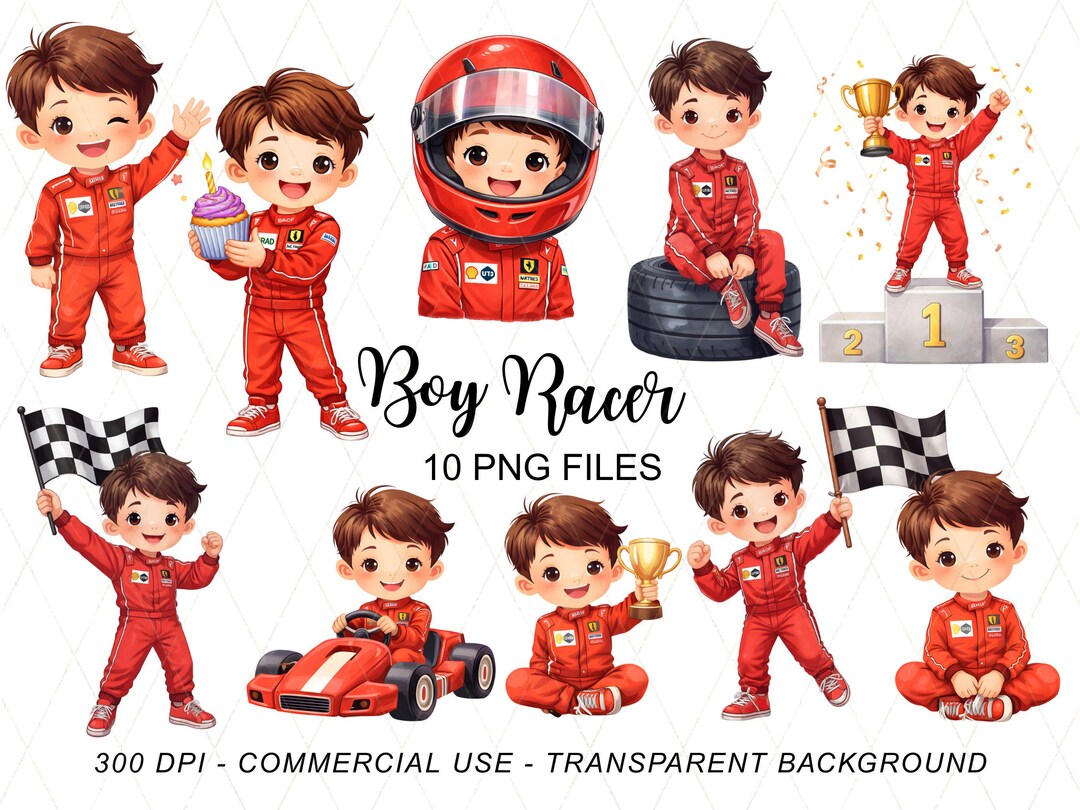 Car Racing Boy Standee Graphics Boy Racer Clipart PNG, Race Car Sublimation Go Kart, Red Racing Suit ...