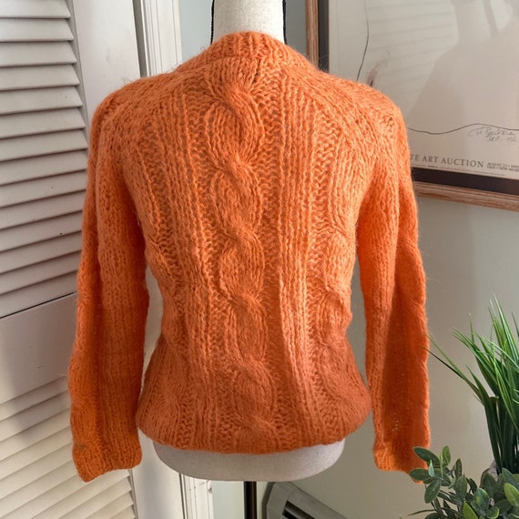 Vintage CONTINENTAL CREATIONS Orange Hand Knit Mo… - image 5