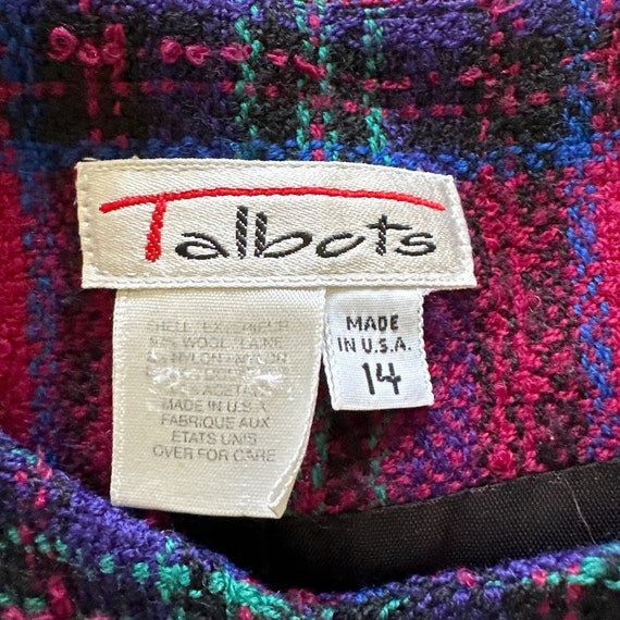 Vintage TALBOTS Womens Fuchsia Tartan Plaid Tweed… - image 7