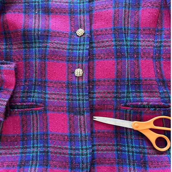 Vintage TALBOTS Womens Fuchsia Tartan Plaid Tweed… - image 6