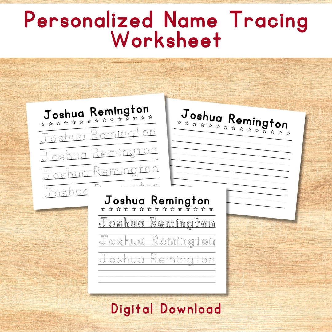Custom Name Tracing Worksheet, Personalized Handwriting Name Trace ...