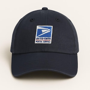 USPS Embroidered Navy Royal Blue Flexfit Mesh Snapback Hat, Postal Worker Cap, Adjustable Baseball Hat, Custom USPS Gift for Him