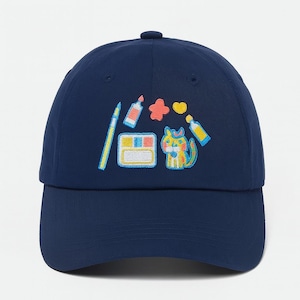 Artsy Orange Cat Embroidered Hat, Cute Cat Lover Baseball Cap, Aesthetic Kitty Dad Hat, Gift for Cat Mom, Vintage Embroidery Cat Cap