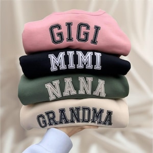 Custom Embroidered Grandma Shirt, Mimi Shirt, Gigi Shirt, Gift for Grandma, Nana Shirt, New Grandma Gift, Embroidered Grandma, Mother&#39;s Day