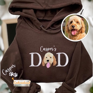 Personalized Pet EMBROIDERED Memorial, Custom Pet Face, Pet Portrait Sweatshirt, Custom Pet Gift, Cat Dad Shirt, Personalized Dog Embroidery