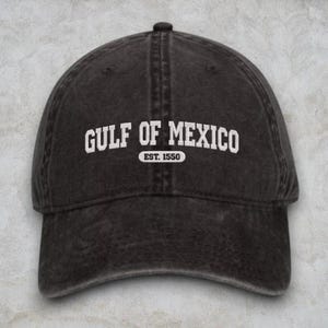 Gorra bordada del Golfo de México, Costa del Golfo, Gorra lavada vintage, Playa de Texas, Alabama, Mississippi, Florida, Golfo de México estadounidense, Patriótico