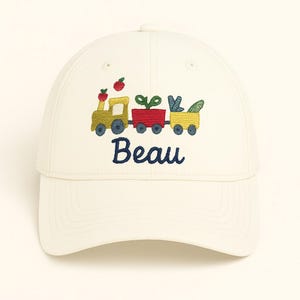 Personalized School Train Hat for Kids, Custom Name Embroidered Crayon Book Cap, Back to School Gift, Student Baseball Hat, Teacher Gift