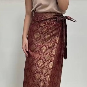 Traditional Womens Sarong Songket Skirt Handmade Woven Ethnic Formal Wear for Weddings or Cultural Events