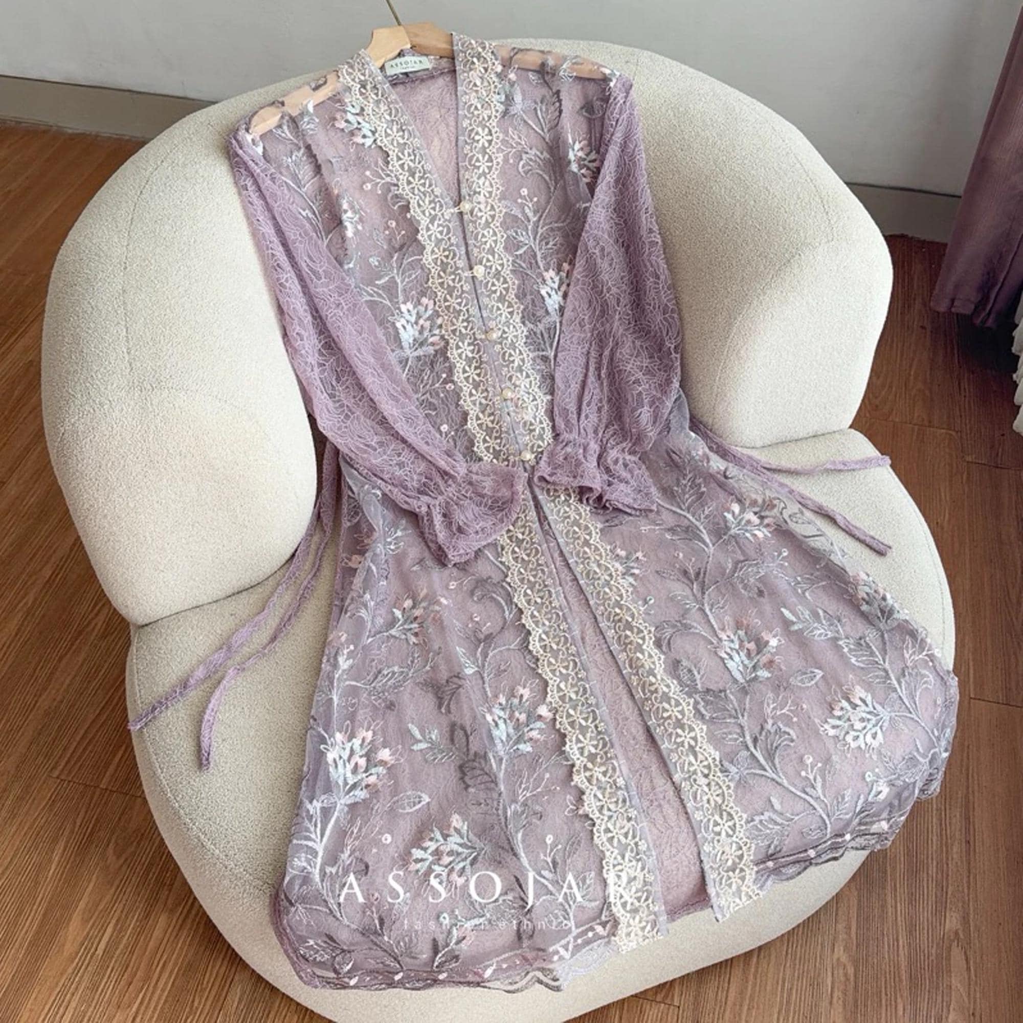 新品　EMBROIDERY SHEER COTTON DRESS Cheongsam Embroidered Sheer Dress – NOBASIC