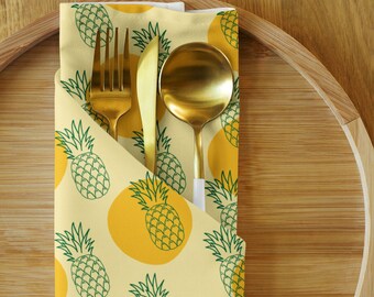 Happy Yellow Kitchen Cloth napkin set