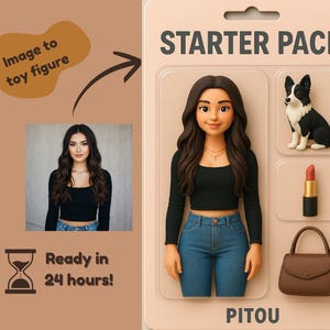 Starter Pack, personalized starter pack, Gift for a friend, digital portrait