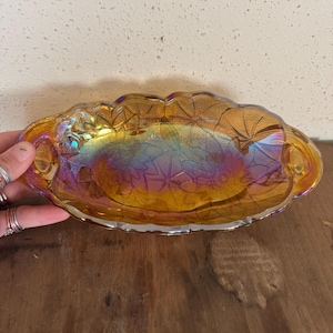 Vintage Carnival Glass Dish