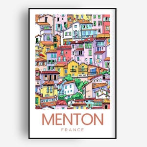 French Riviera Travel Print, Riviera Wall Decor, French Riviera Poster, Mediterranean Travel Prints, Riviera Art Print, French Riviera