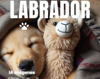 Magazin mit Labrador Retriever-Welpenbildern, erstellt mit KI