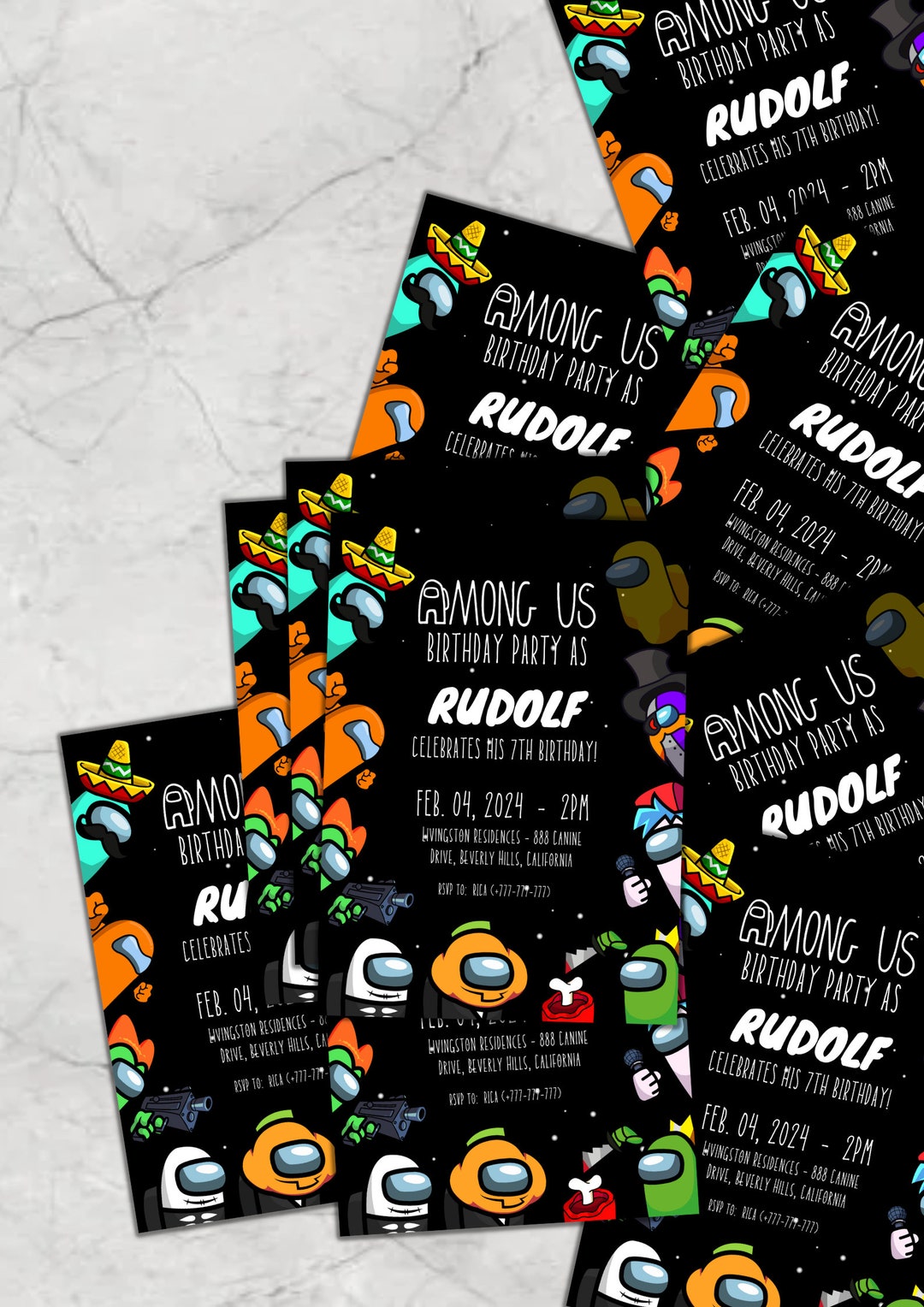 Among Us Birthday Invitation Template Among Us Game Editable Printable ...