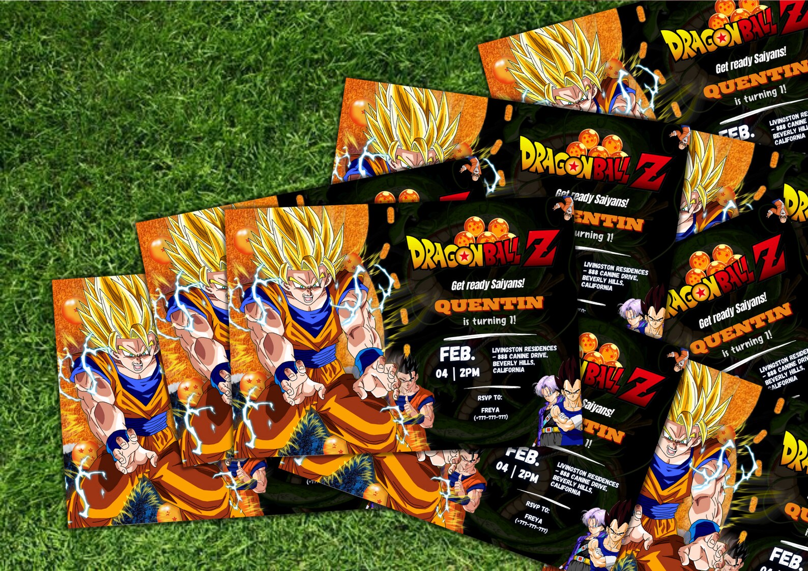 Editable Dragonball Z Anime Birthday Invitation Template Dragon Ball ...
