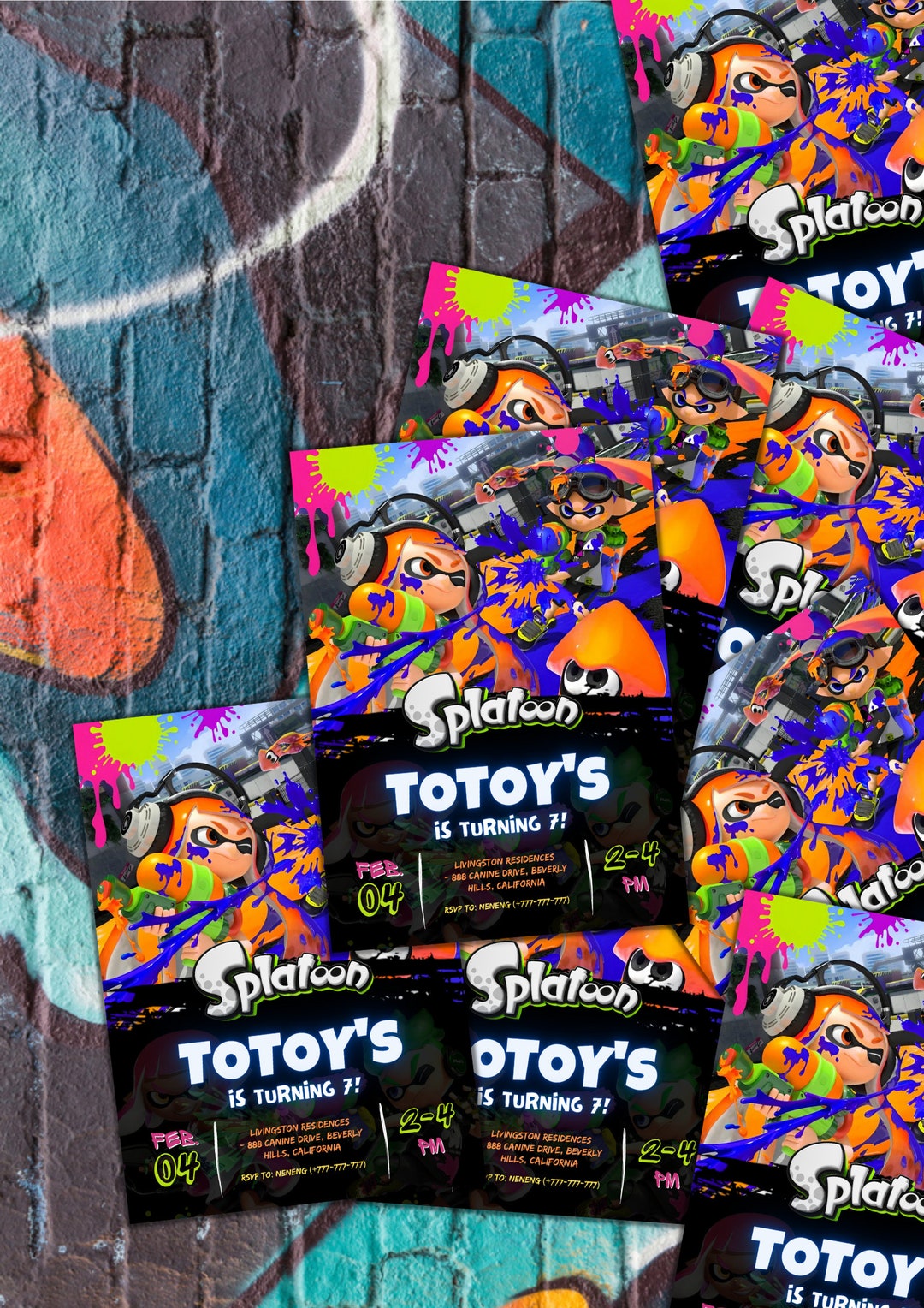 Splatoon Birthday Invitation Template Splatoon 3 Birthdayinvite ...