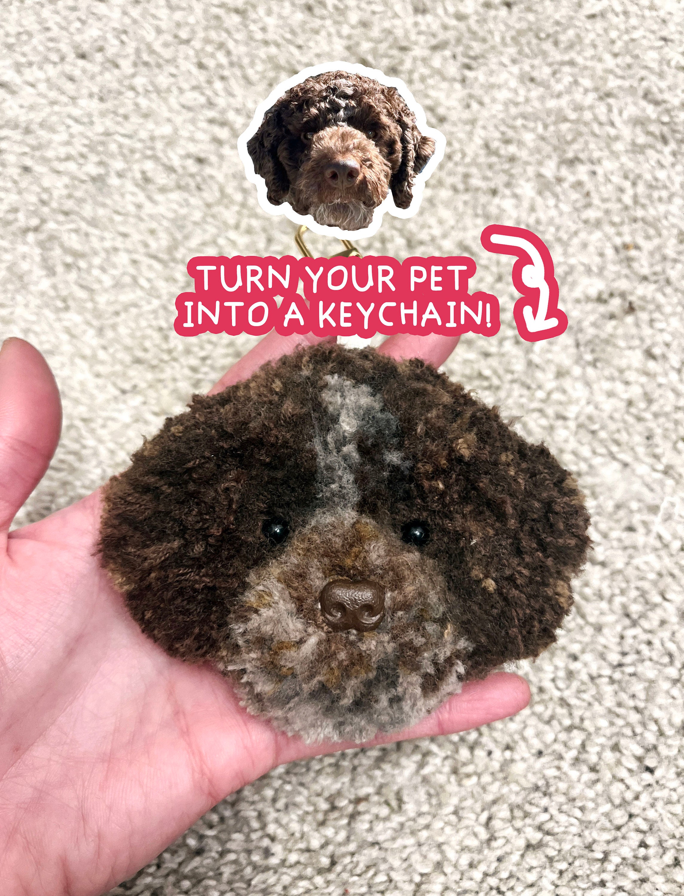 Handmade Personalized Custom Dog Portrait Key Chain, Brooch for Hoodie/Sweaters/Bags, Dog Gifts Illustrated Pet