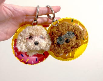 Custom dog bag charm, handbag charm, cute dog keychain, purse charm, custom pet loss memorial gift, gift for dog lover, custom pet portrait