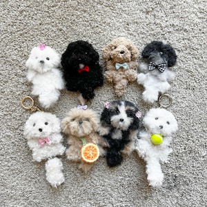 Custom dog bag charm, handbag purse charm, cute dog plush keychain, custom dog pet gift, dog mom gifts, gift for her, pet loss memorial gift