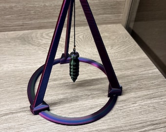 Small Open Tripod Stand with Pendulum (3D Printed PLA Plastic)