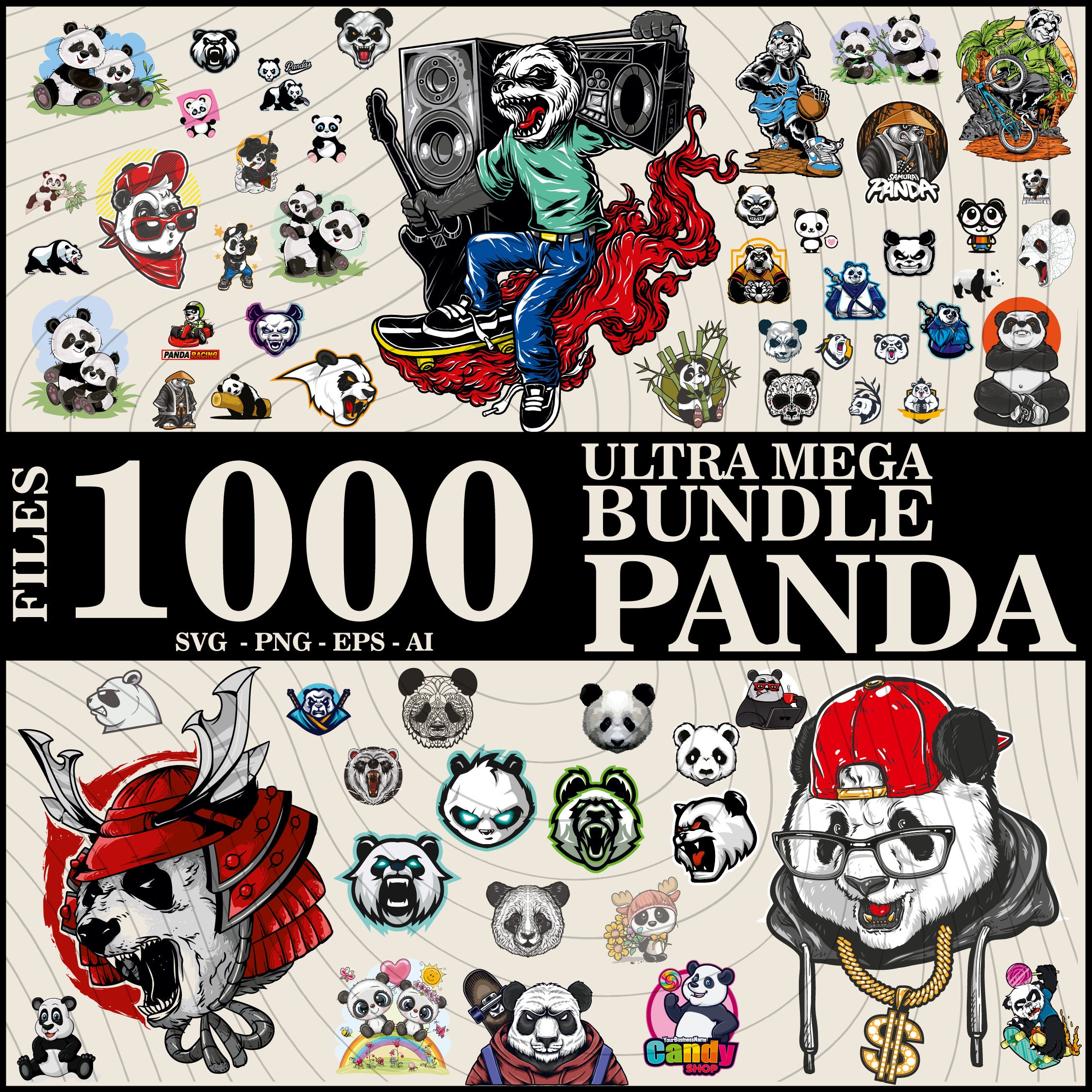 1000 Files Panda Svg Bundle, Cute Panda Svg, Cute Baby Panda Svg, Cute ...