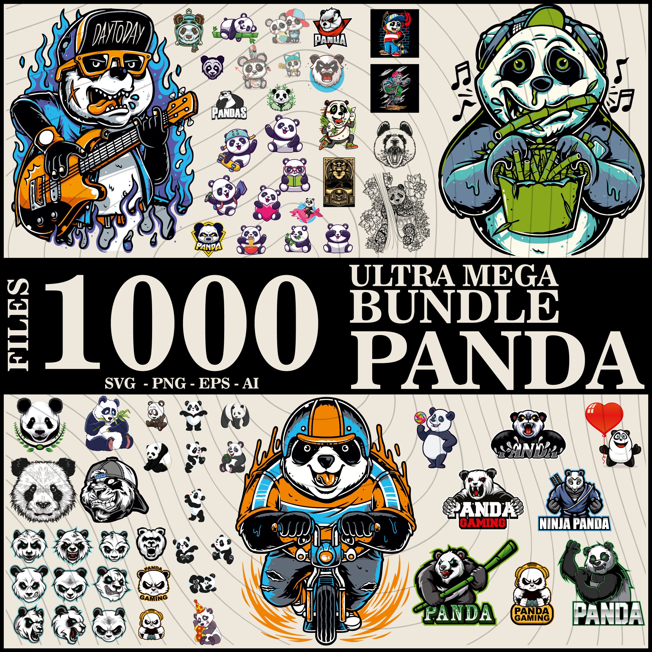 1000 Files Panda Svg Bundle, Cute Panda Svg, Cute Baby Panda Svg, Cute ...