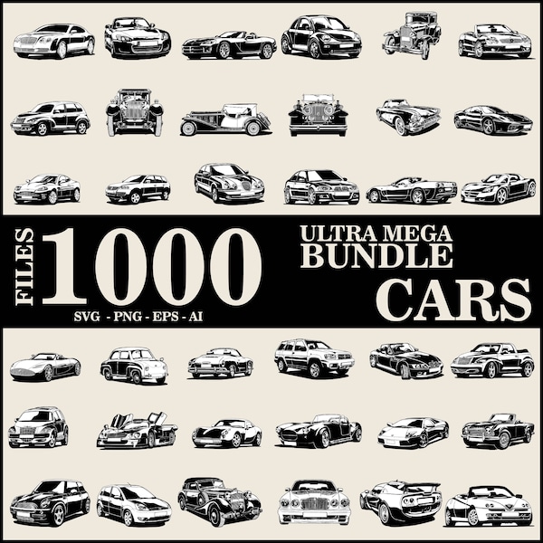 1000 Files Car Svg Bundle, Vintage CAR Svg, Classic Car Svg, Race Car Svg, Retro Car Png , Sports car, Car Clipart png, Instant Download