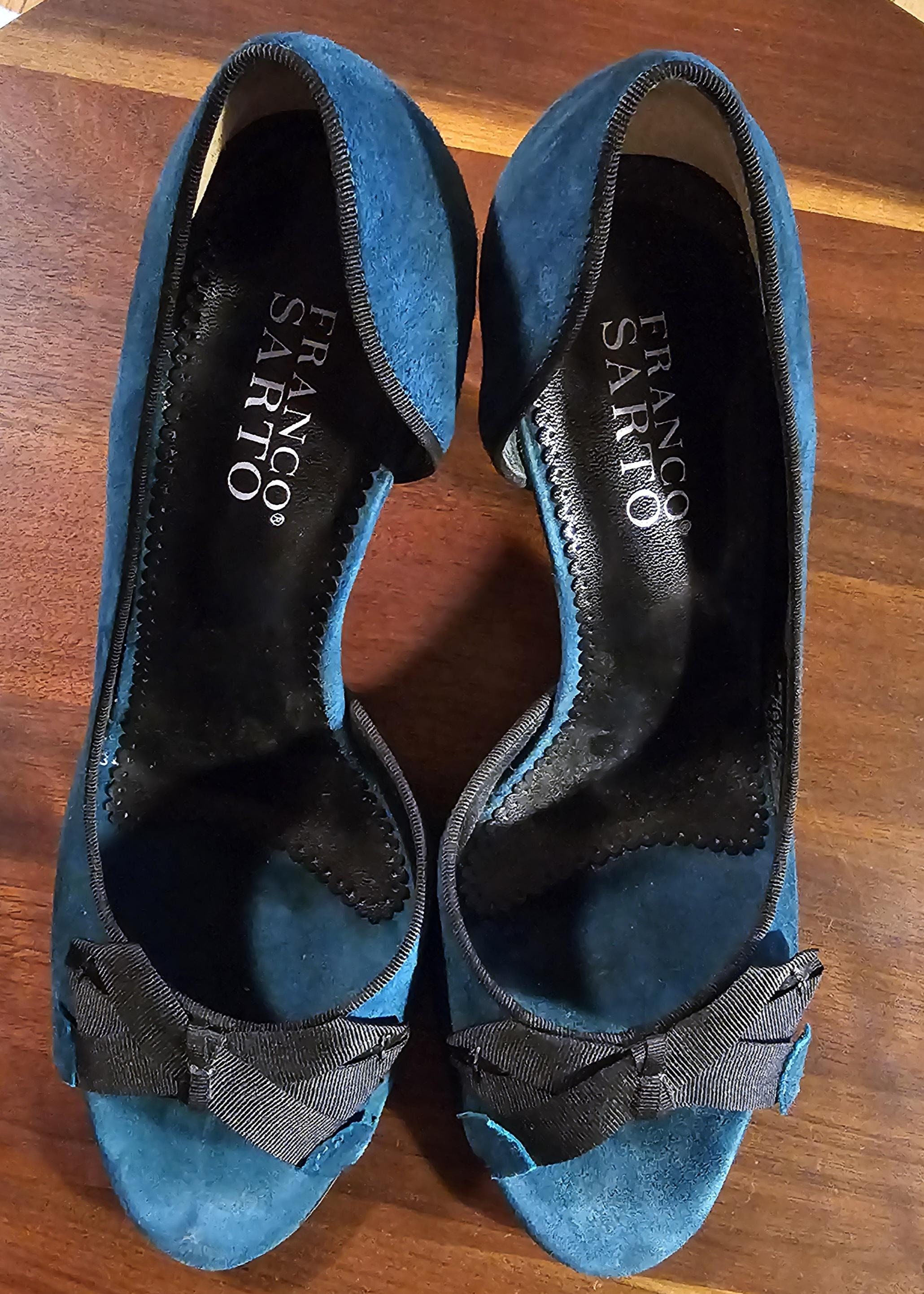 Sandales à Talons Franco Sarto – Bout Ouvert – Bride Cheville – Noir – Taille 42 (US 8)