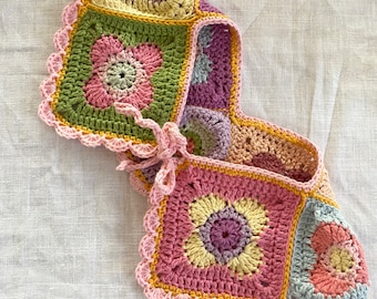 Col Claudine crochet collar multicolore