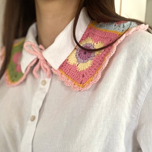 Collar Claudine cuello crochet multicolor imagen 4