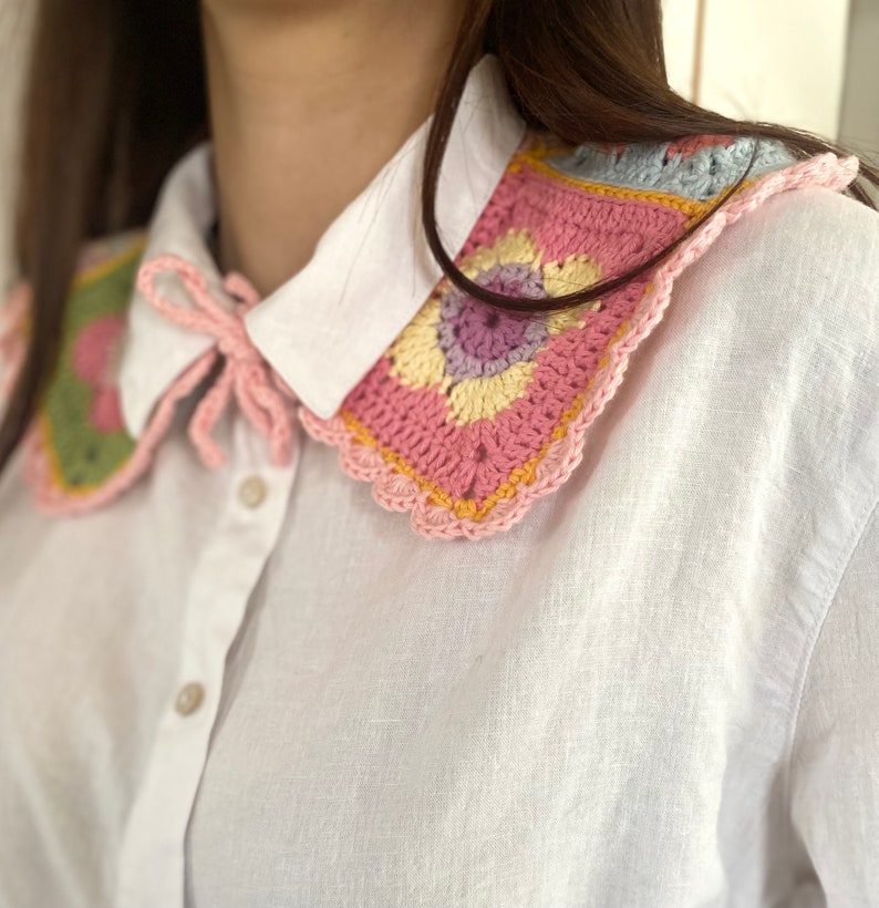 Col Claudine crochet collar multicolore image 4