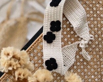 Headband bandeau fleurs en crochet fait main