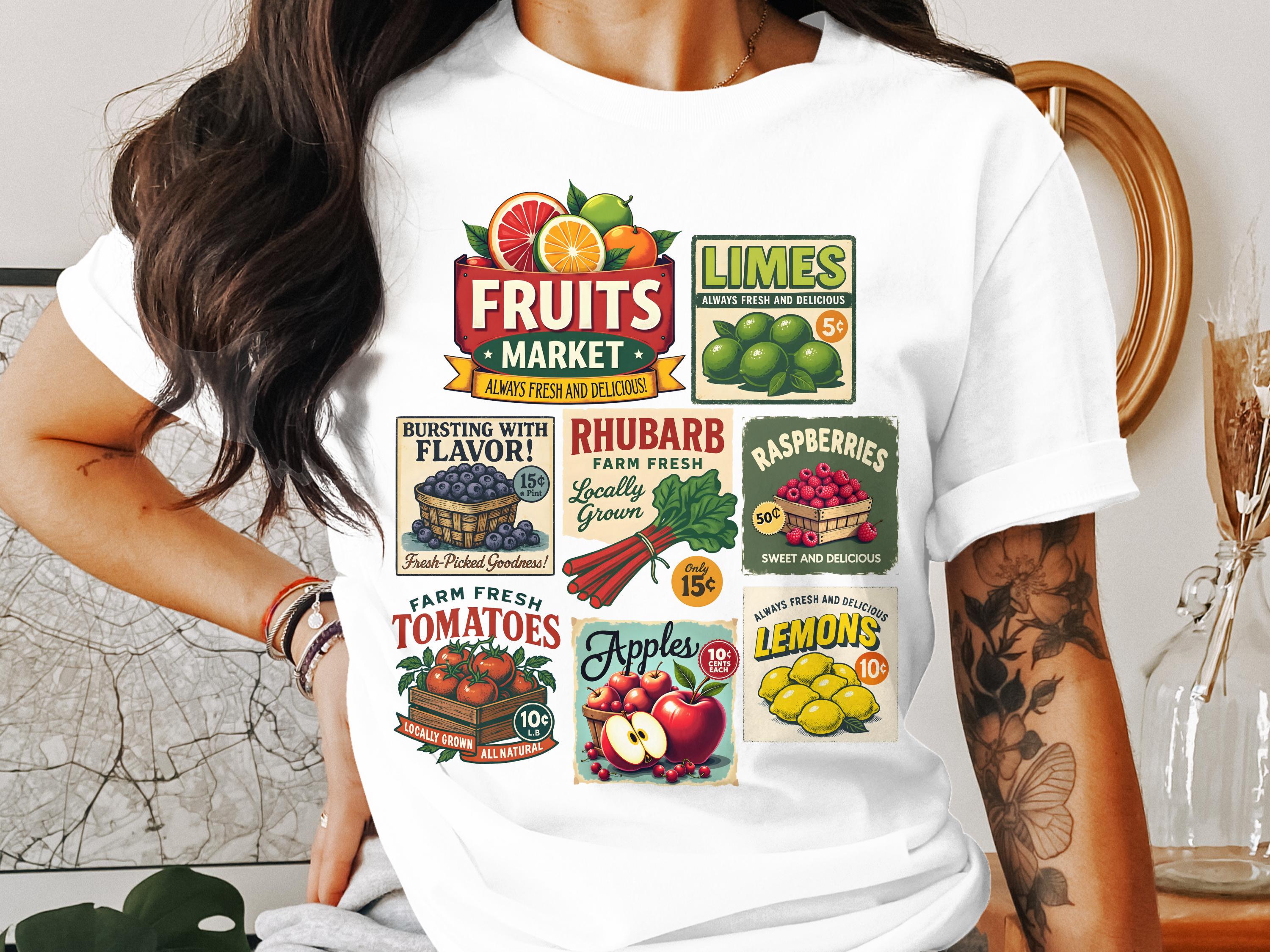 Vintage Fruits Market T-shirt, Sweatshirt, and Tank Top: Retro