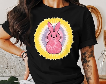 Bunny Tie-Dye T-Shirt: Adorable Rabbit Graphic, Pastel Colors
