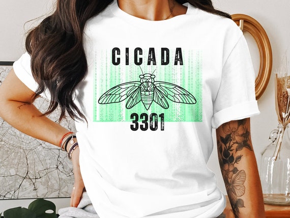 Cicada 3301 Code Green T-shirt, Unisex Digital Insect Graphic Tee