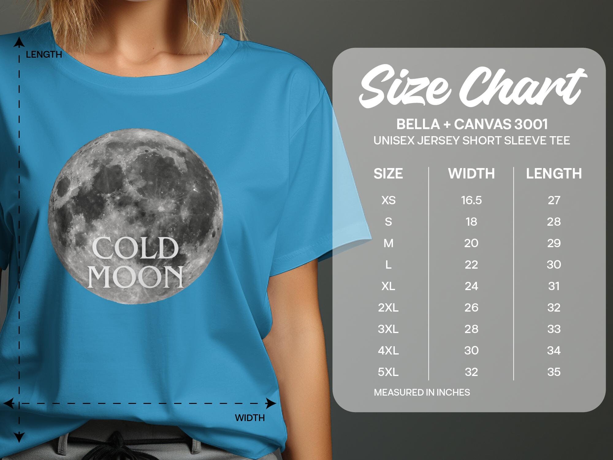 Cold Moon Graphic T-shirt, Sweatshirt, and Tank Top: Unisex Lunar